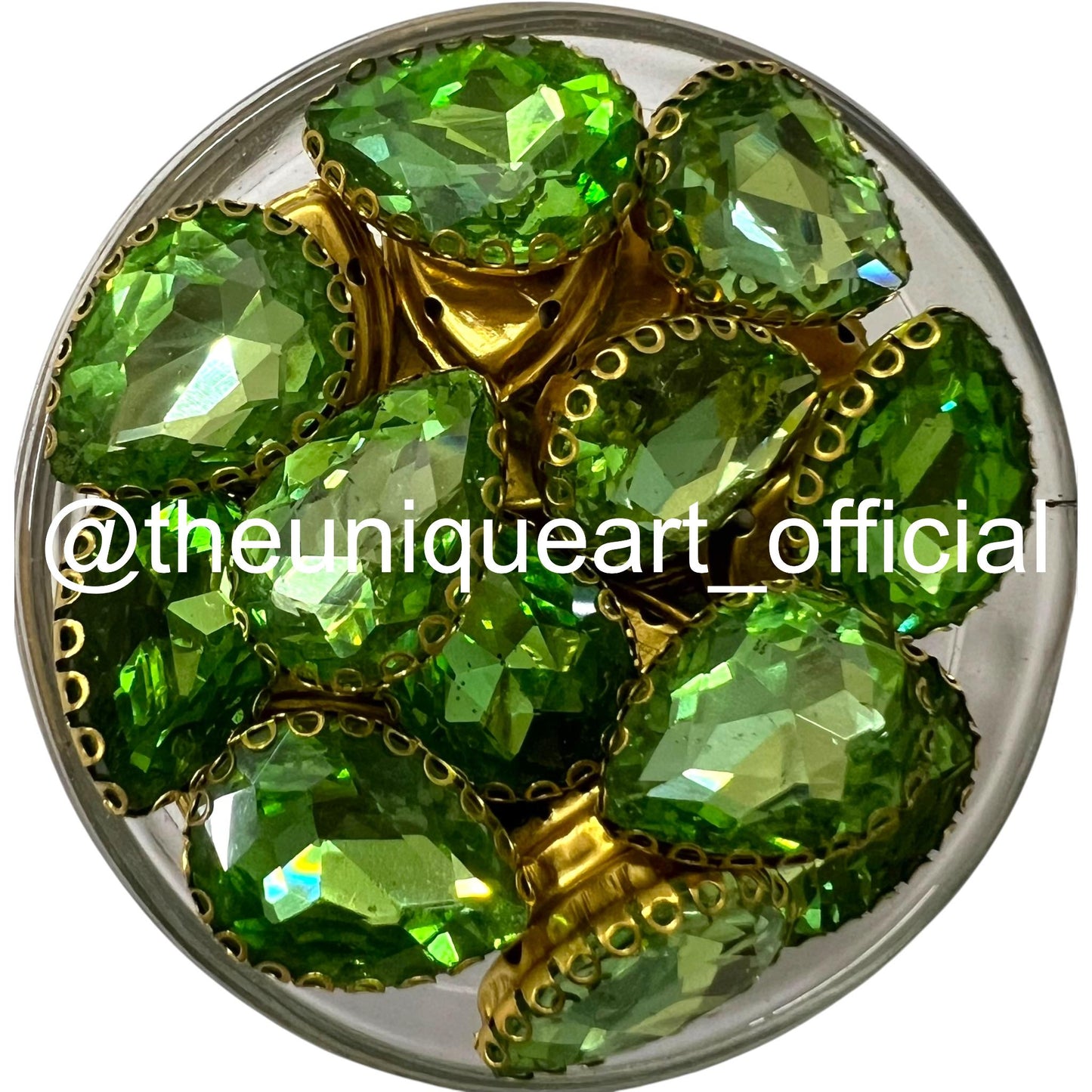 Light Green 13x18mm Drop Sunflower Clip Stone