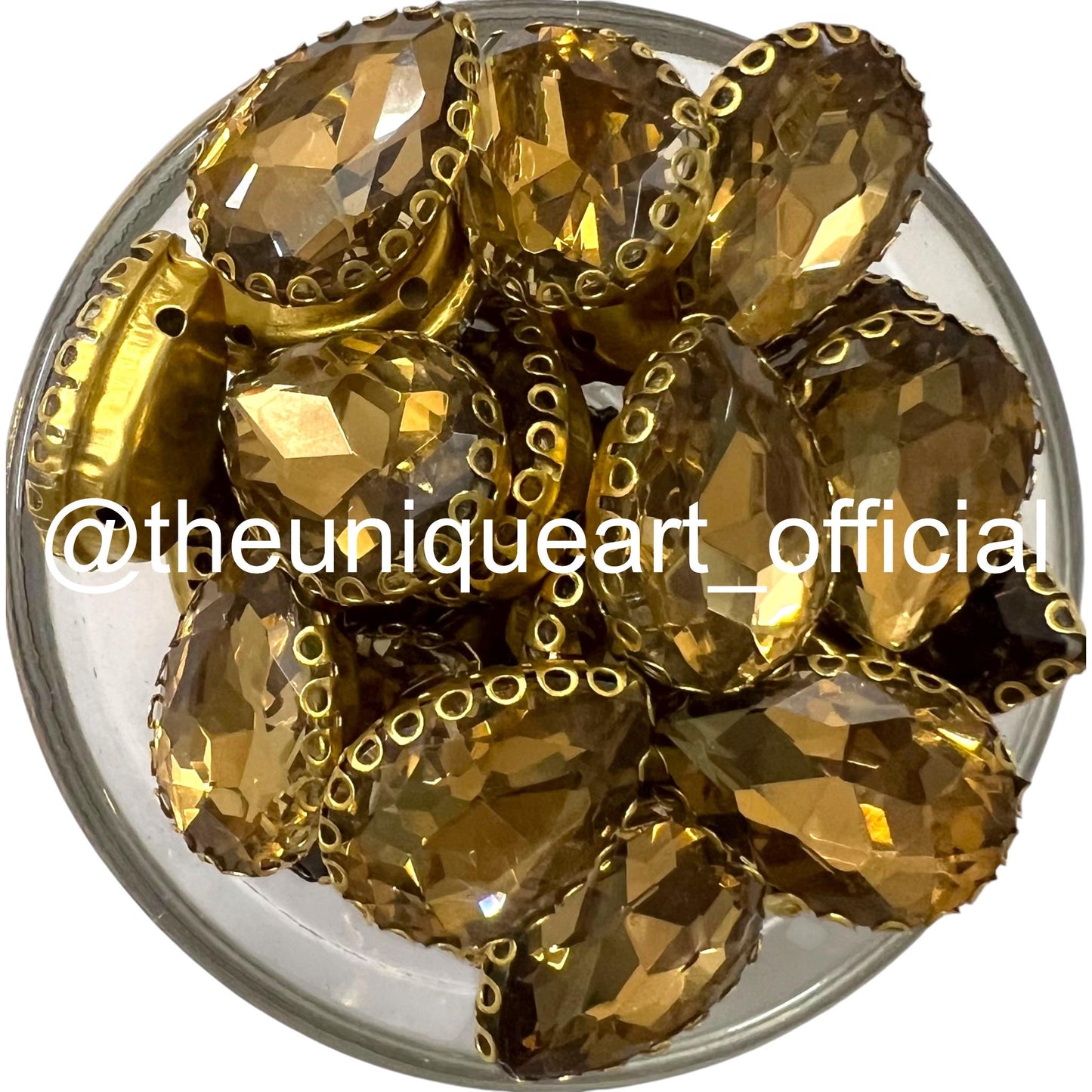 Golden/ LCT 13x18mm Drop Sunflower Clip Stone