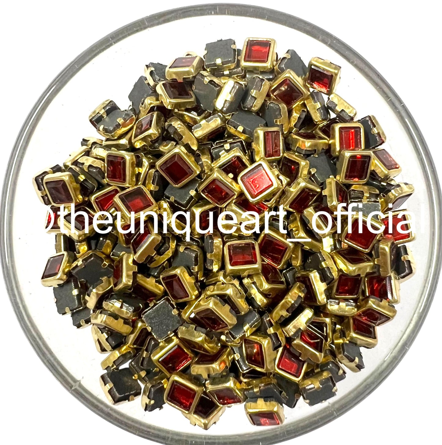 Red Premium Flat Square 4x4mm Glossy