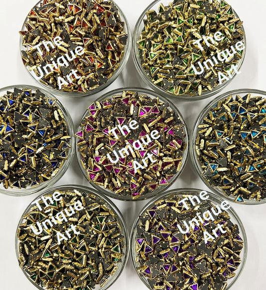 Glossy Triangle Multicolour Set of 7 Colours With Free Fabric Glue 700 Pieces