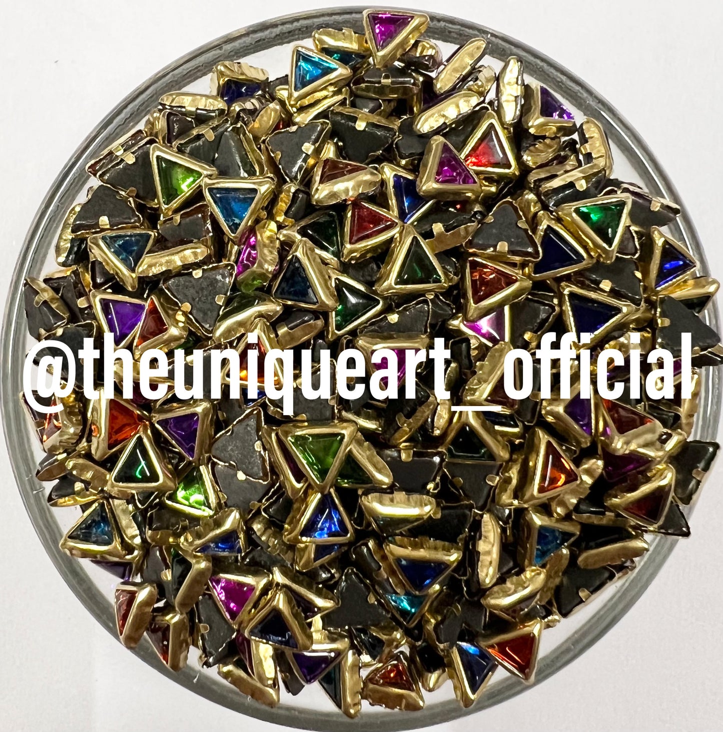 Multicolour 4x4x4 Glass Triangle