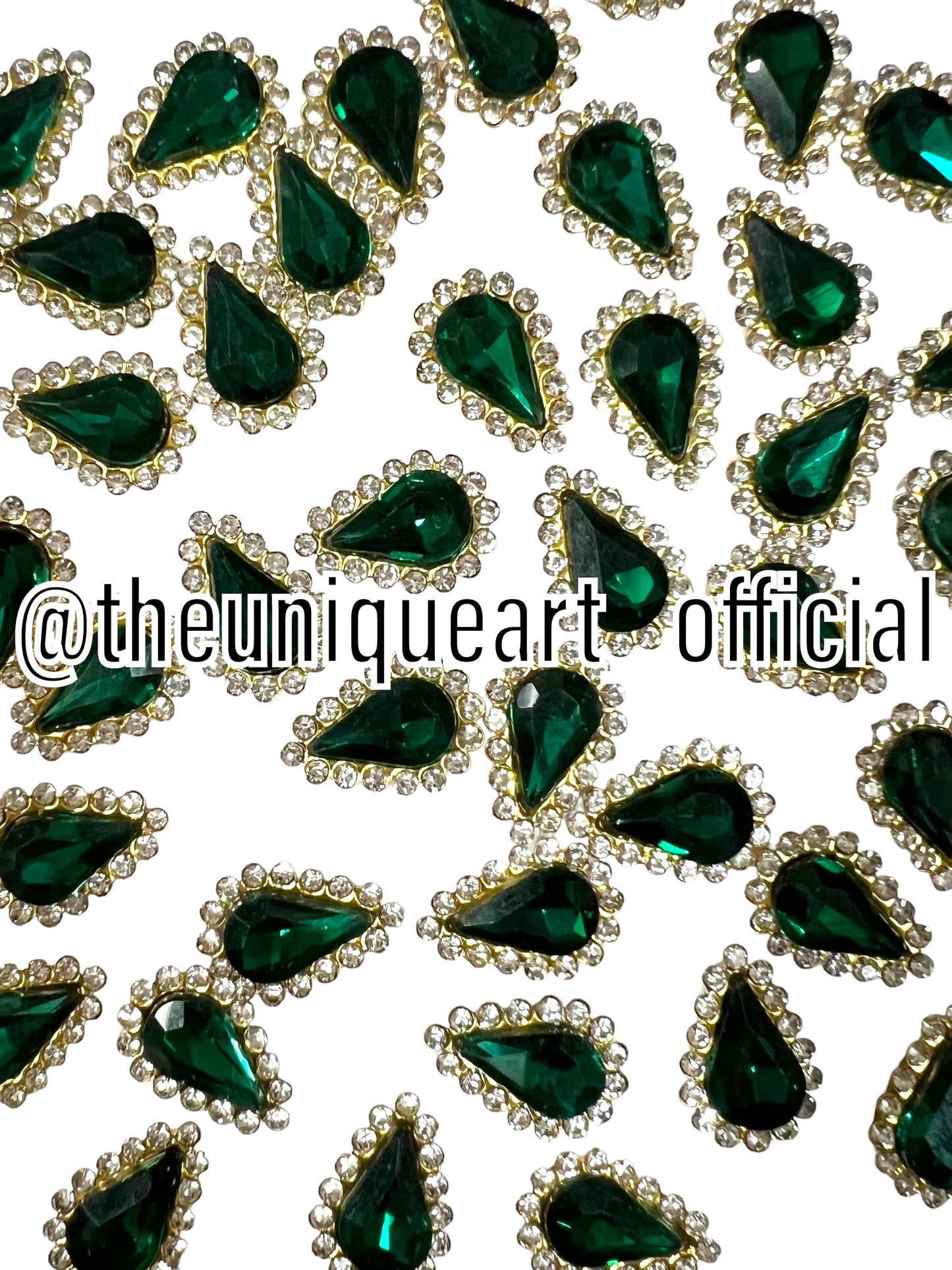 Emerald 8x13mm Drop Side Ring