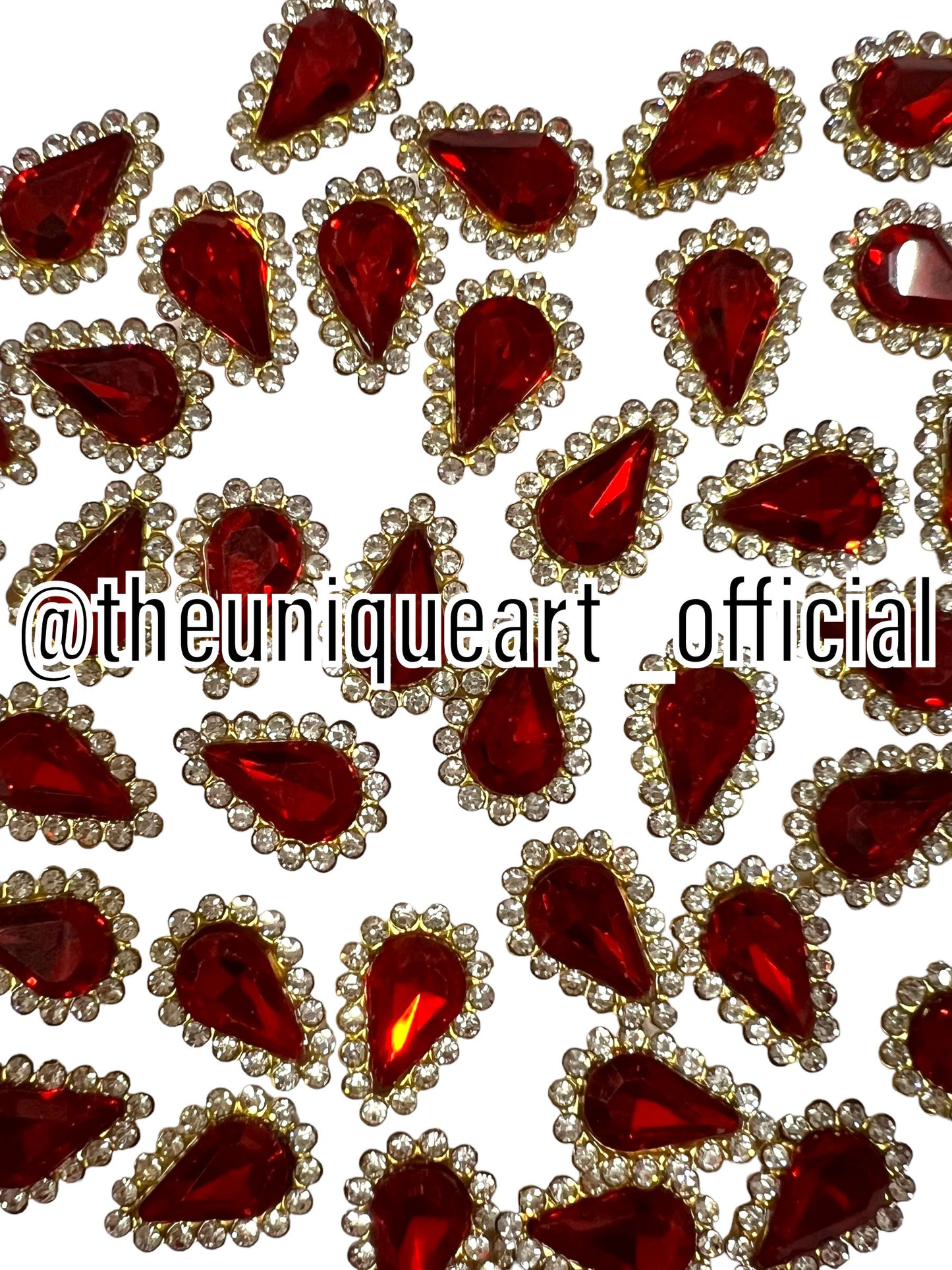 Red 8x13mm Drop Side Ring