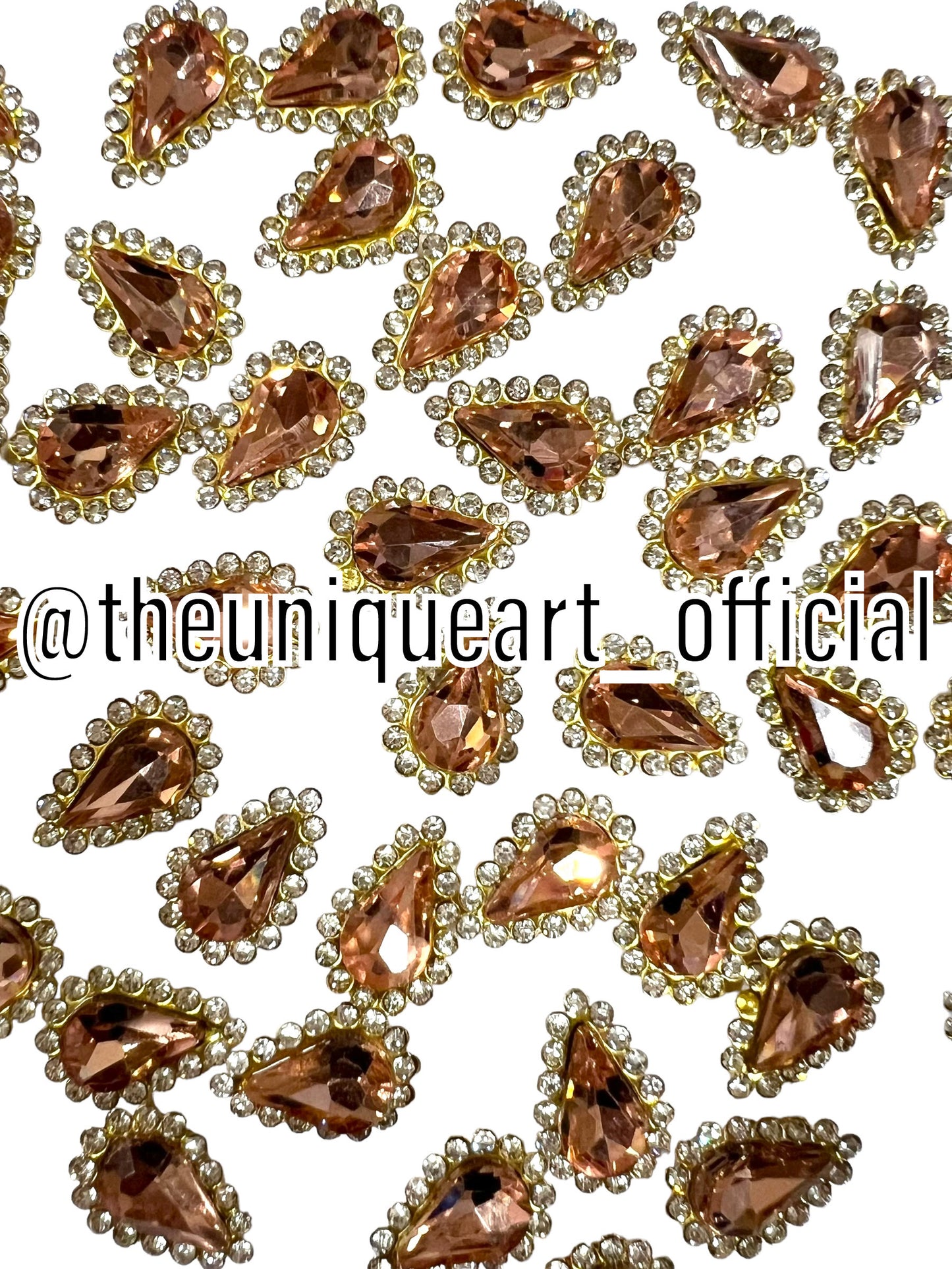 Peach 8x13mm Drop Side Ring