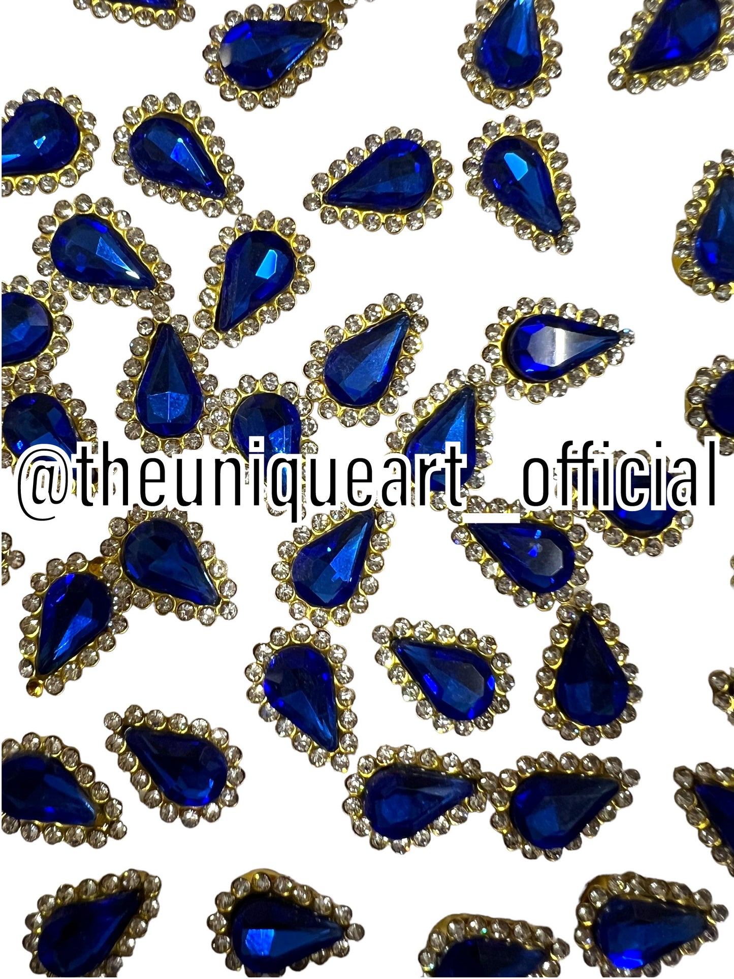 Blue 8x13mm Drop Side Ring