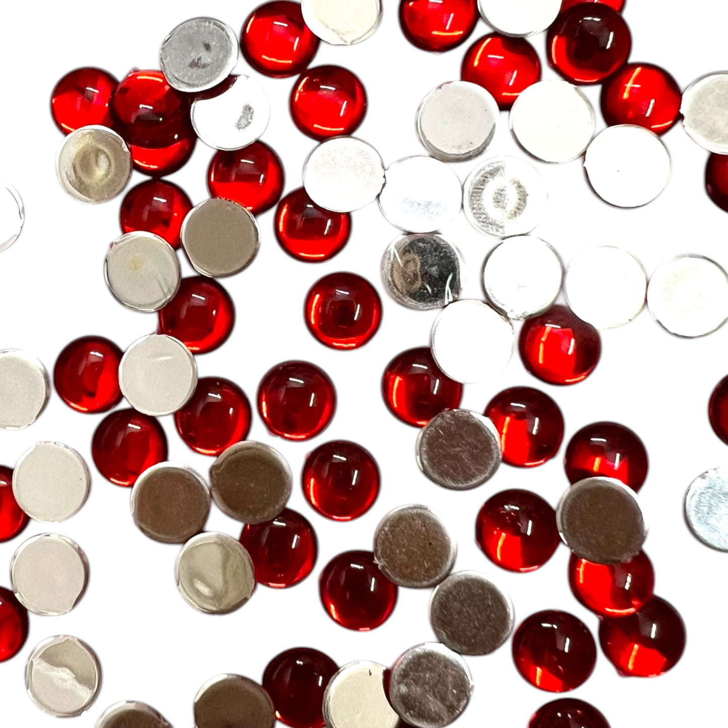Red 8mm Round Acrylic Flat Base