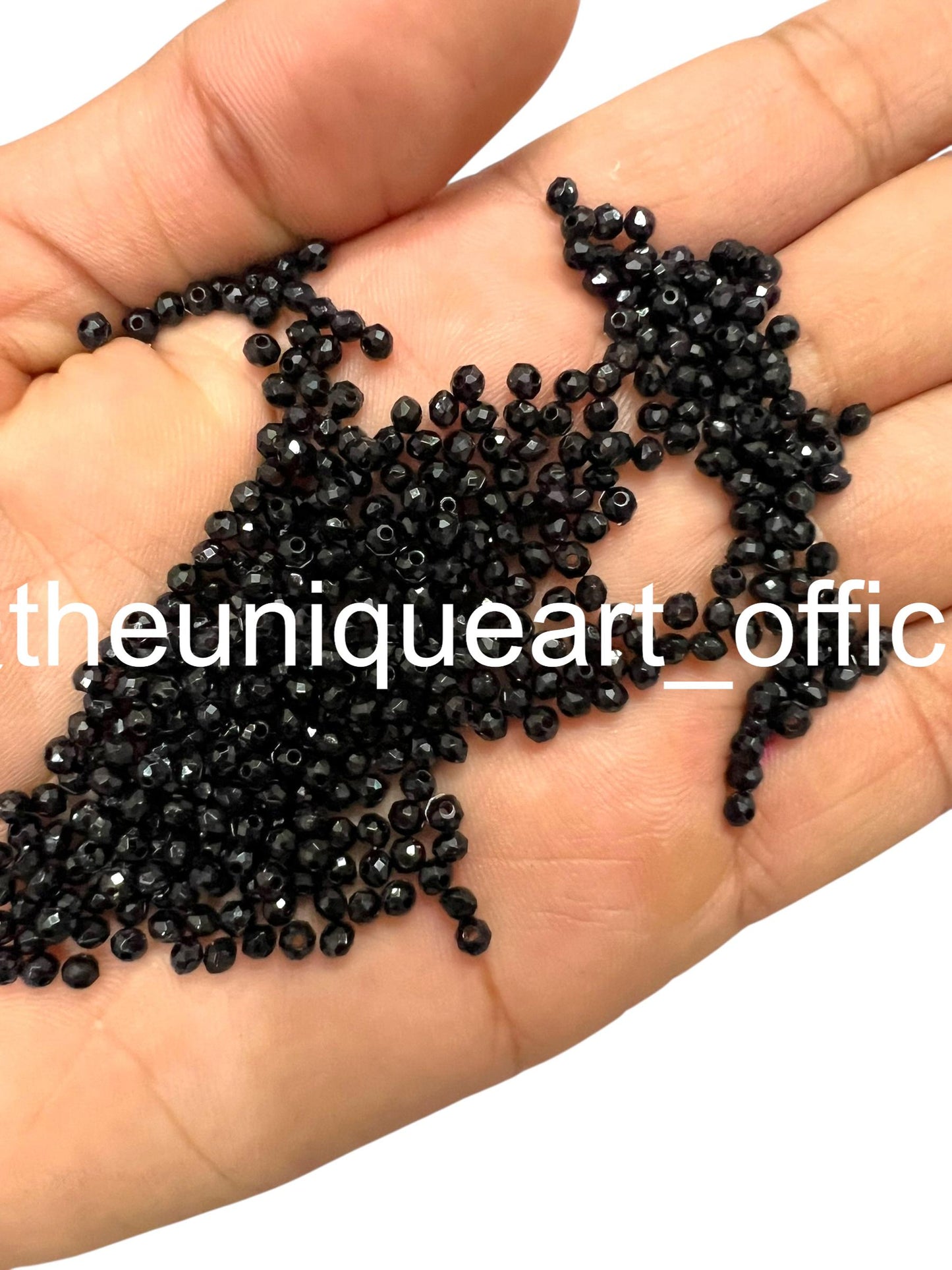 3mm Black Hydro Acrylic Crystal Beads