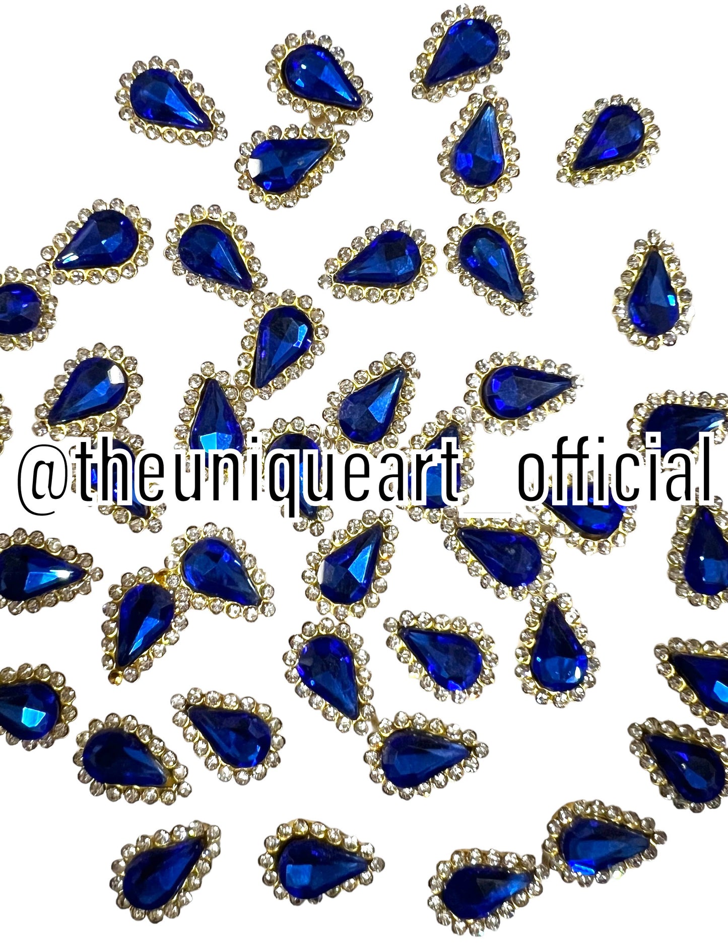 Blue 8x13mm Drop Side Ring