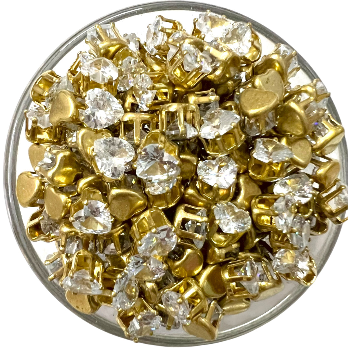 Sparkling heart AD clip stone bead with precision facets for custom jewelry making.