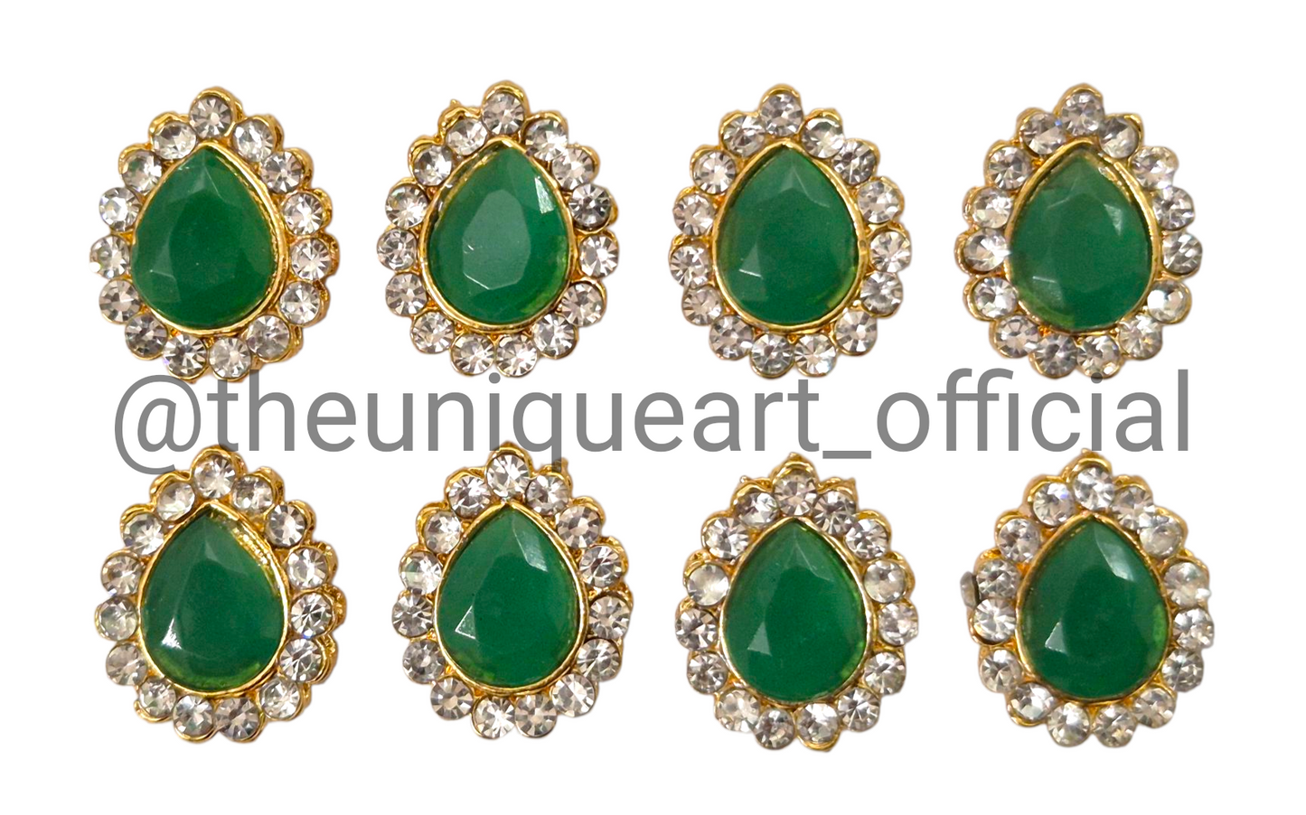 Ruby Green Drop With Border Zircon Stone (Big)