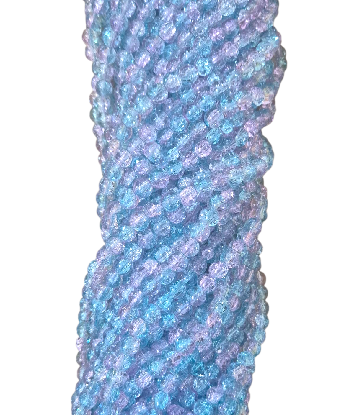 Multi L Blue & L Purple Crackle Glass Beads 8mm