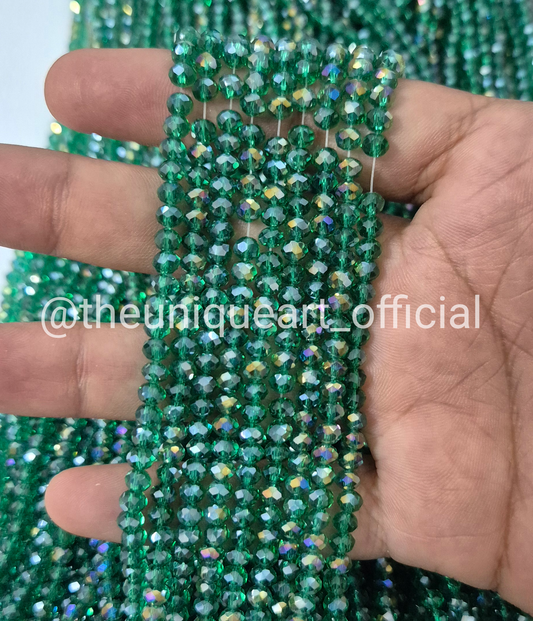 Emerald 4mm Crystal Beads (Rama Green)