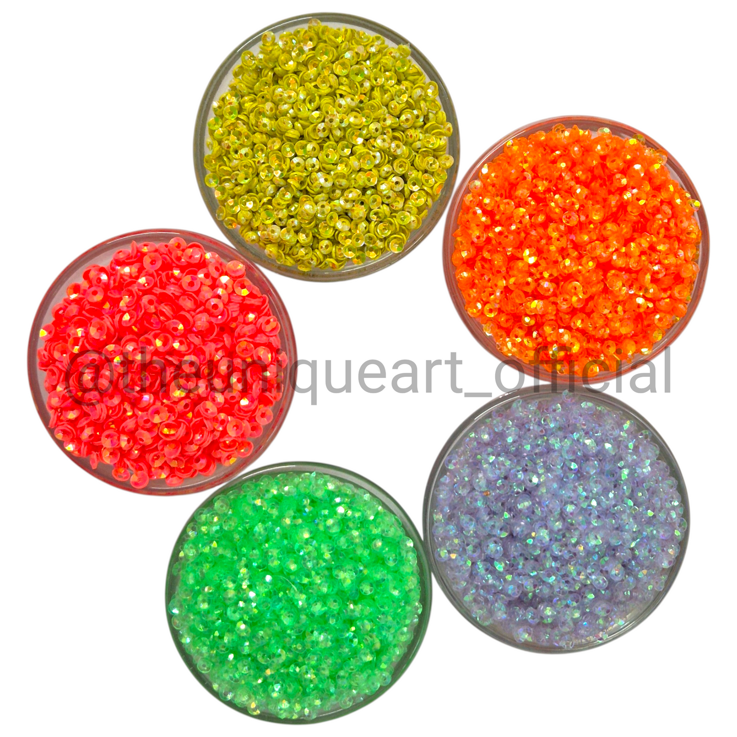 Combo of 5 Cup/Katori Sequins (175gms)