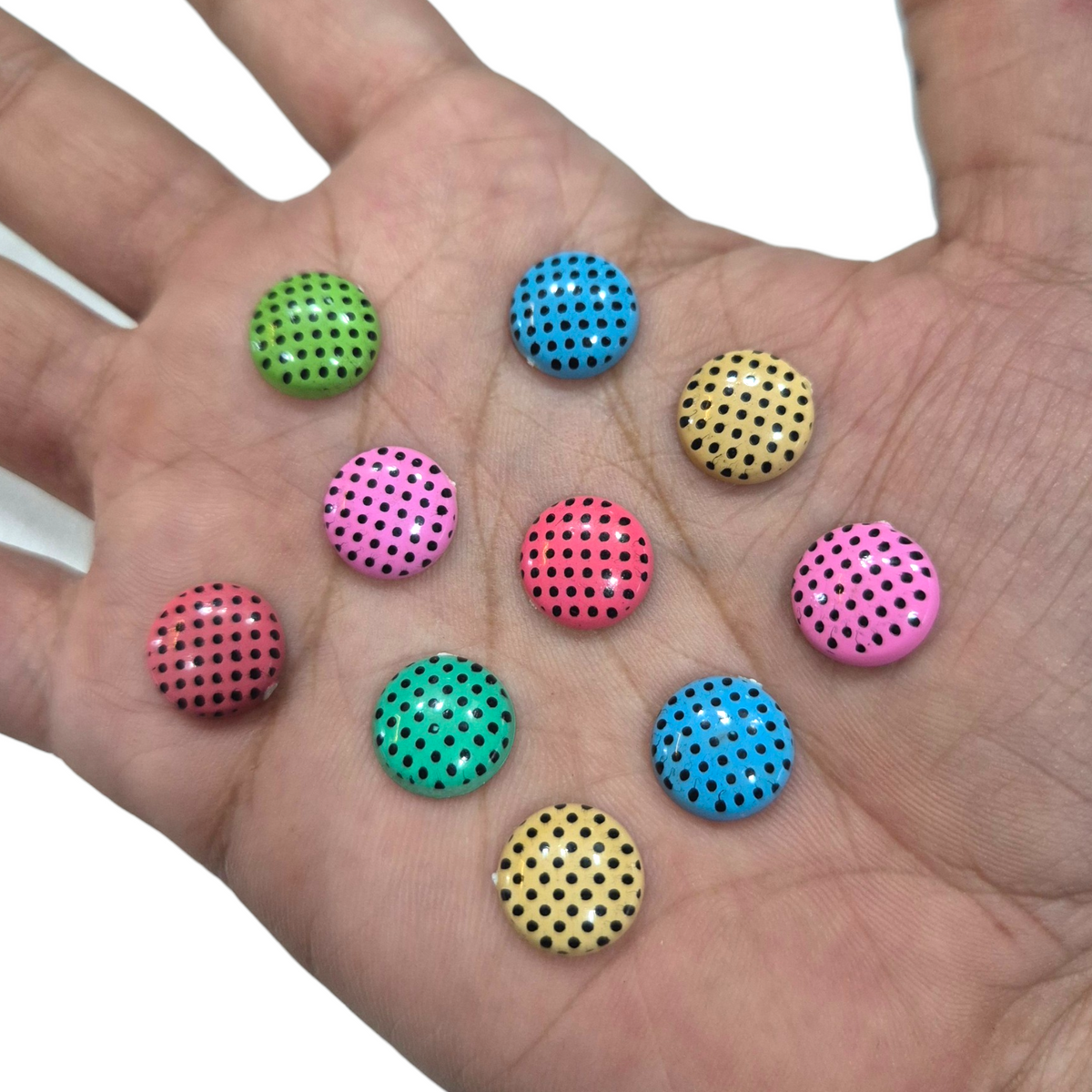 Splatter Flat Round Beads (100pcs)
