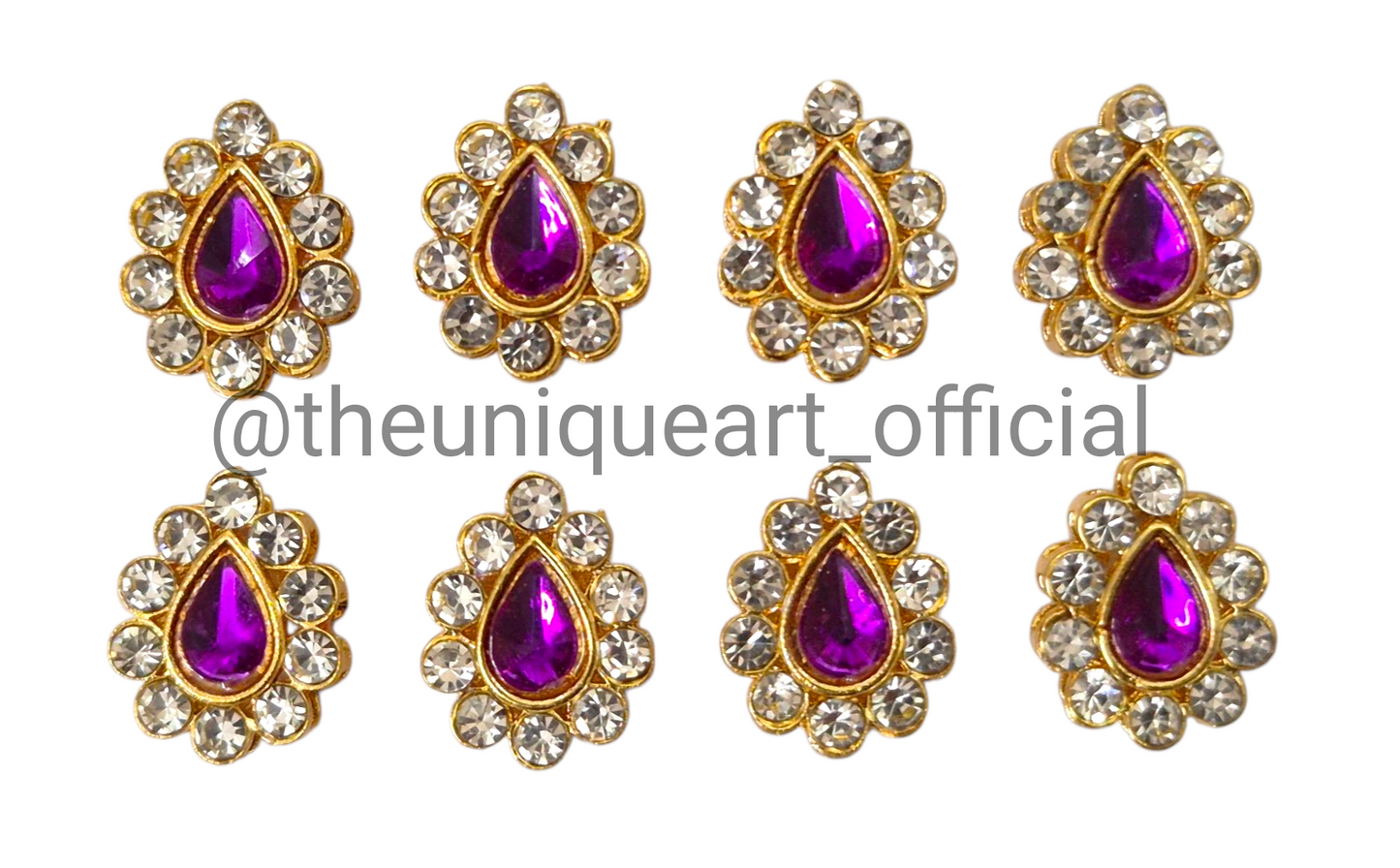 Purple Drop With Border Zircon Stone