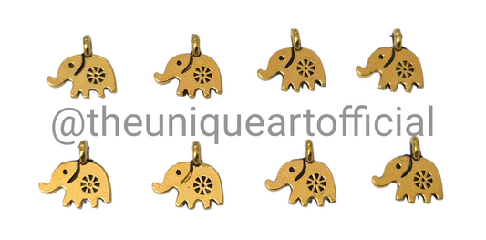 Elephant Gold Metal Charm D7