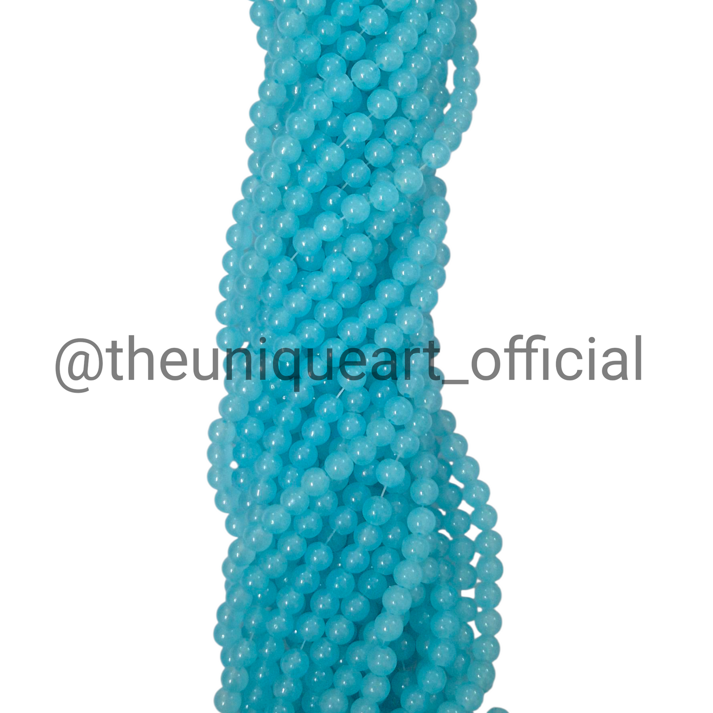 8mm Aqua Glass Jelly Beads