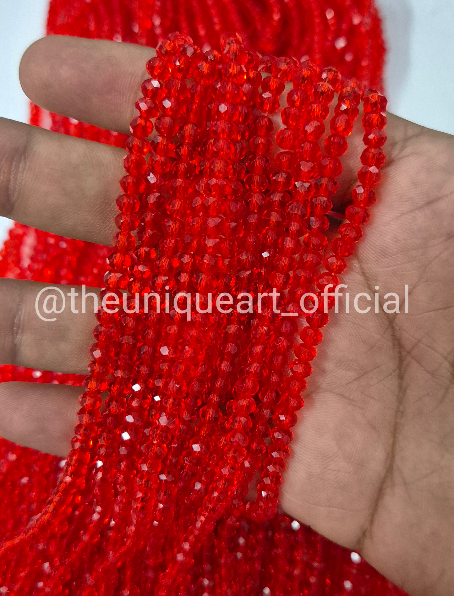 Red Transparent 4mm Crystal Beads