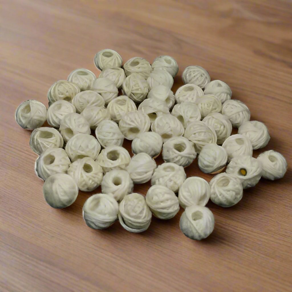 Cream Cotton Thread Beads (25Pcs)