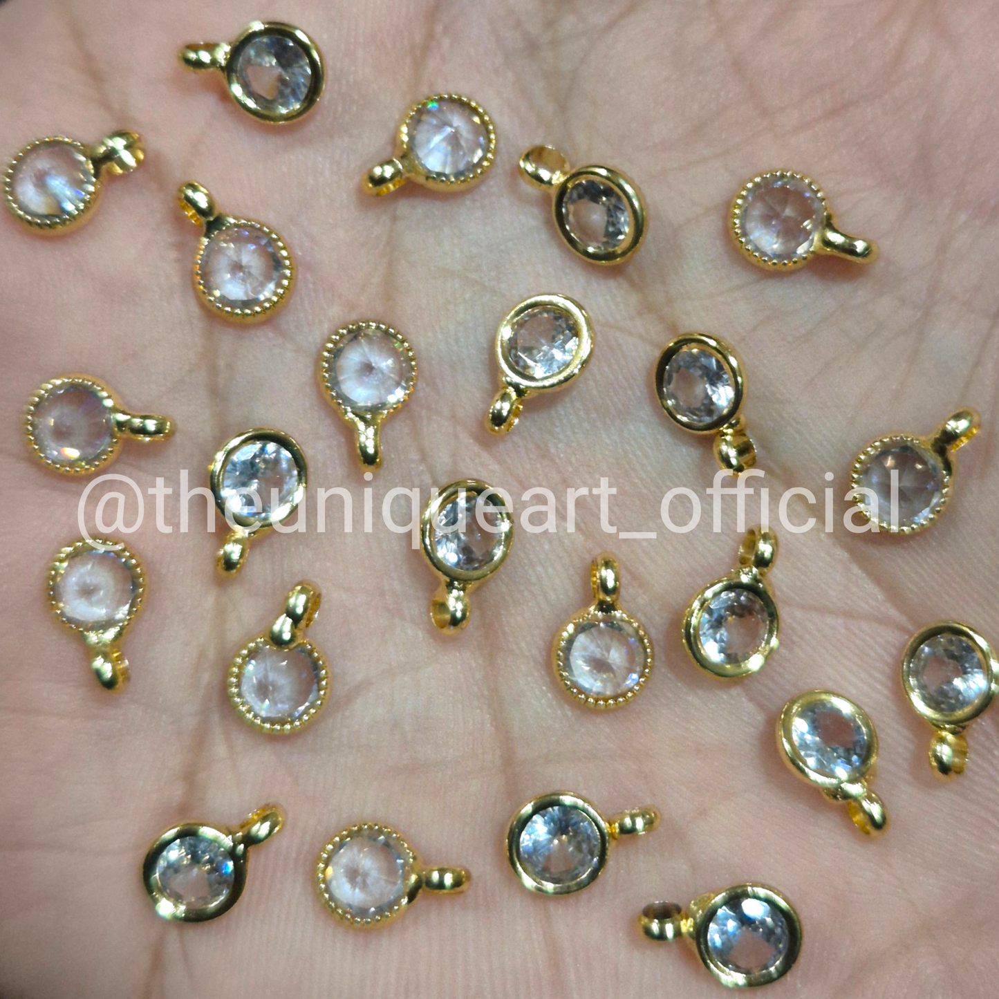 White AD Round Pendant with Loop 5mm