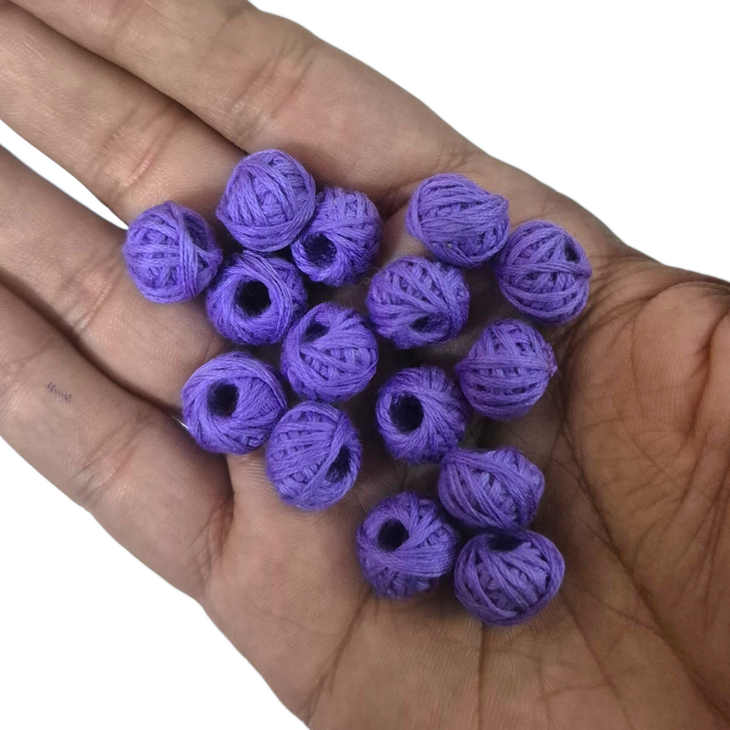 Purple Cotton Thread Beads (25Pcs)