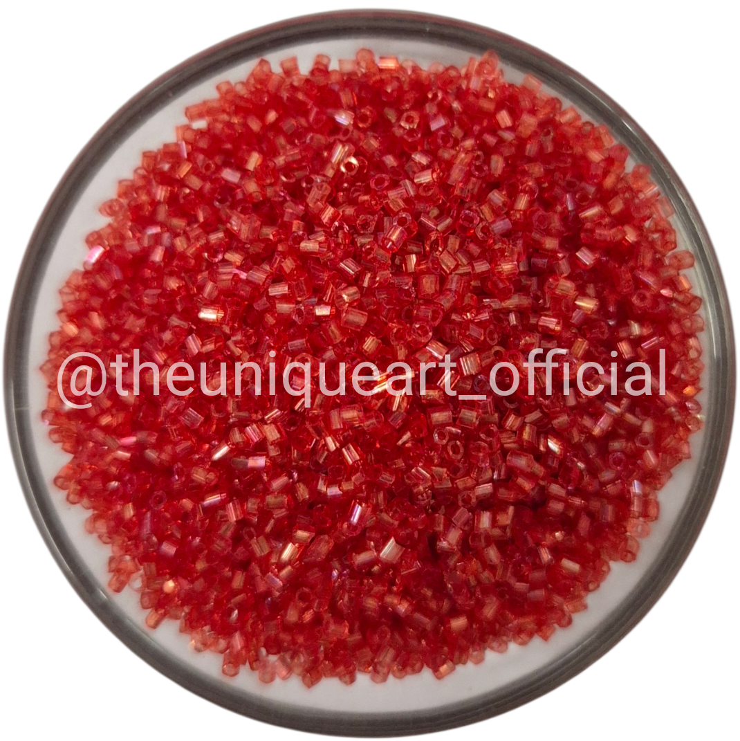 Red Rainbow Cut Beads