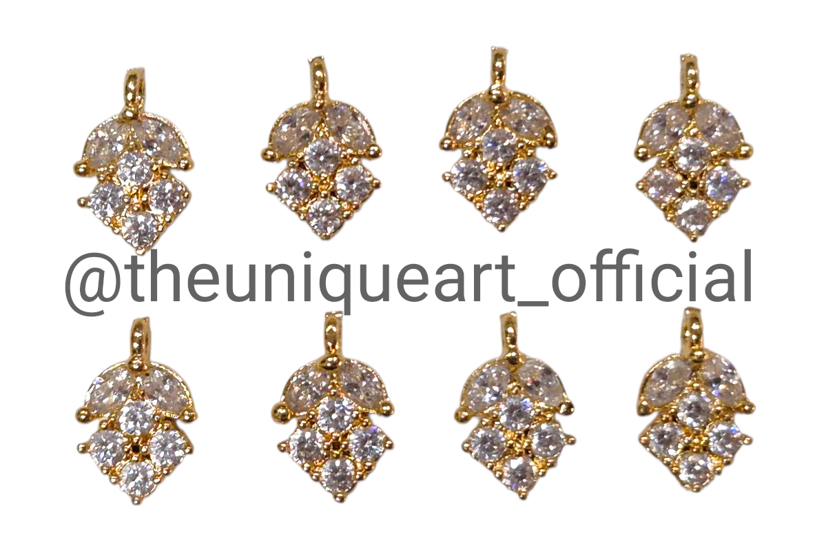 Square Leaf Silver Zircon High Quality AD Stone