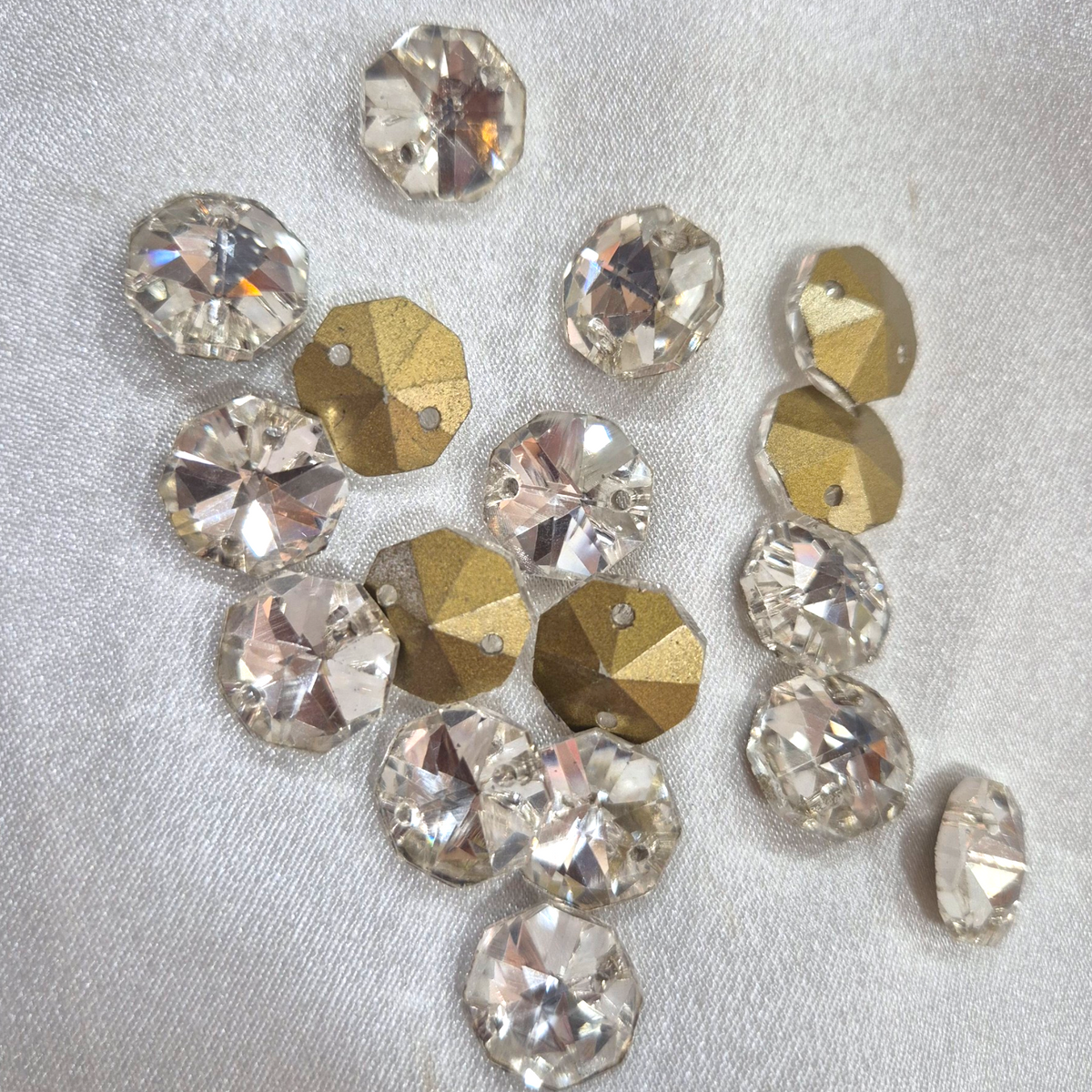 Glass Round Two Hole Crystal Stones(25pcs) 10mm