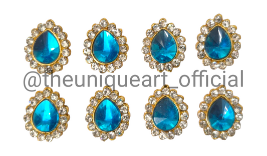 Light Blue Drop With Border Zircon Stone