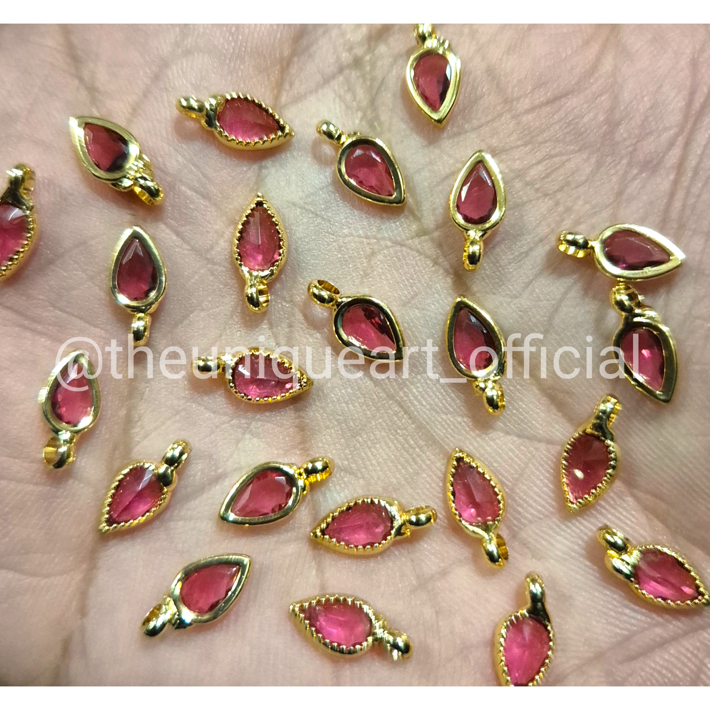 Rose Pink AD Drop Pendant with Loop 4x6mm