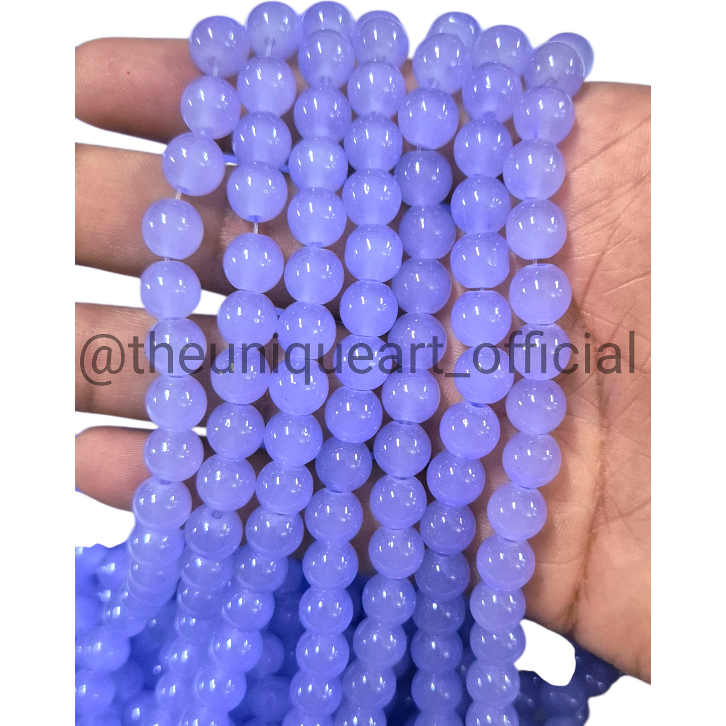 Lavender Purple Glass Jelly Beads 8mm