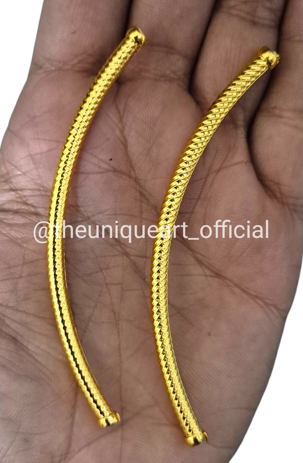 Gold Bend Pipe Connector Pair 8cm
