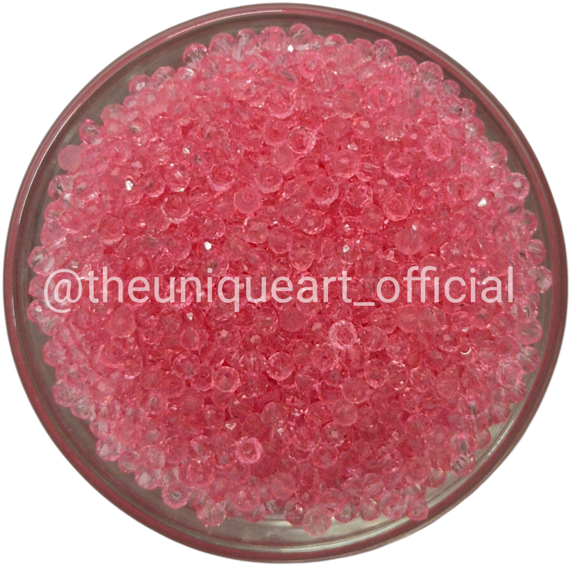 3mm Pink Hydro Acrylic Crystal Beads