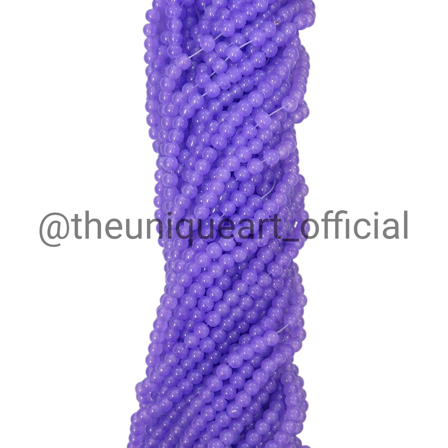 6mm Lilac Purple Glass Jelly Beads