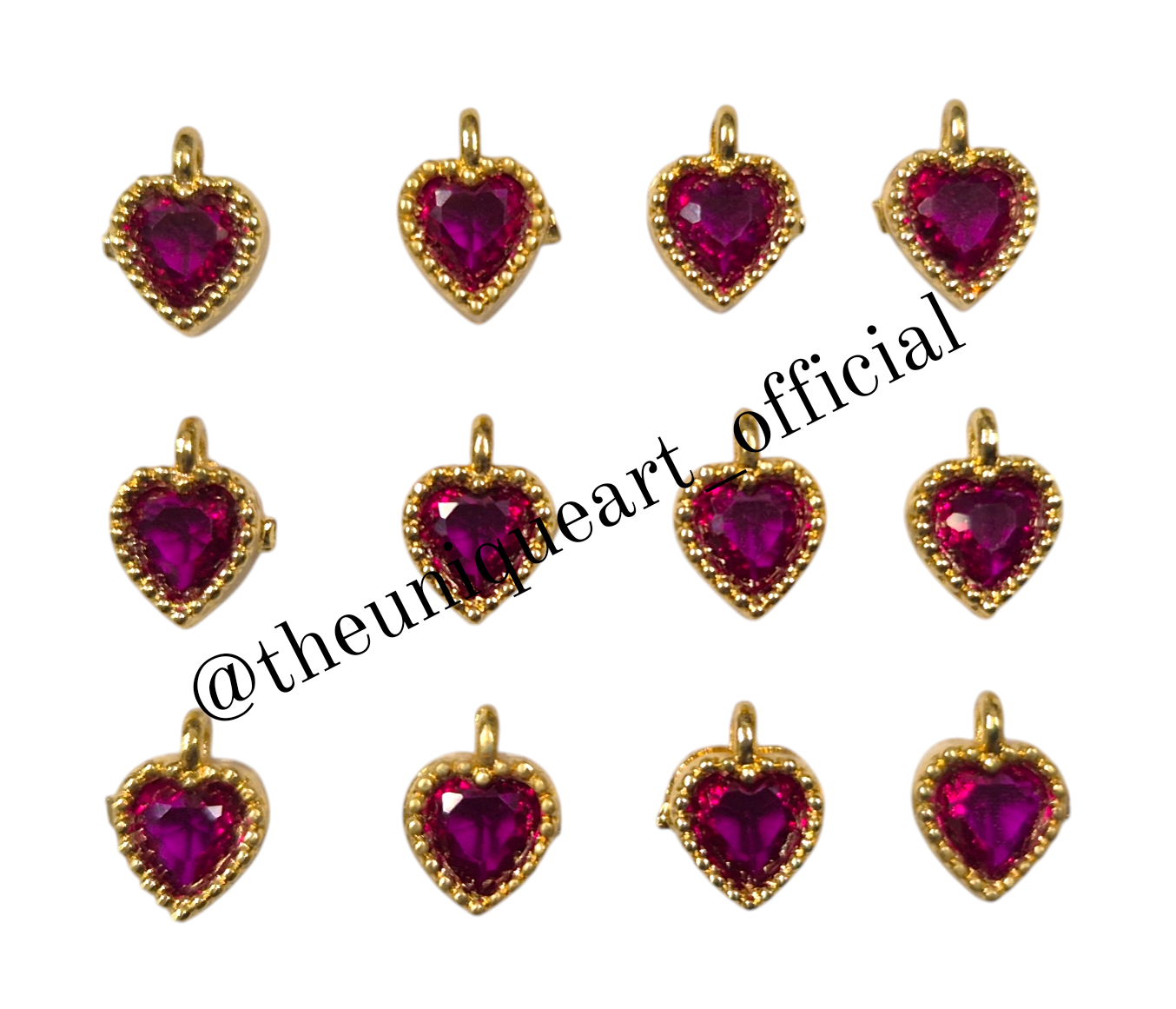 Small Heart Rani Pink High Quality AD Stone