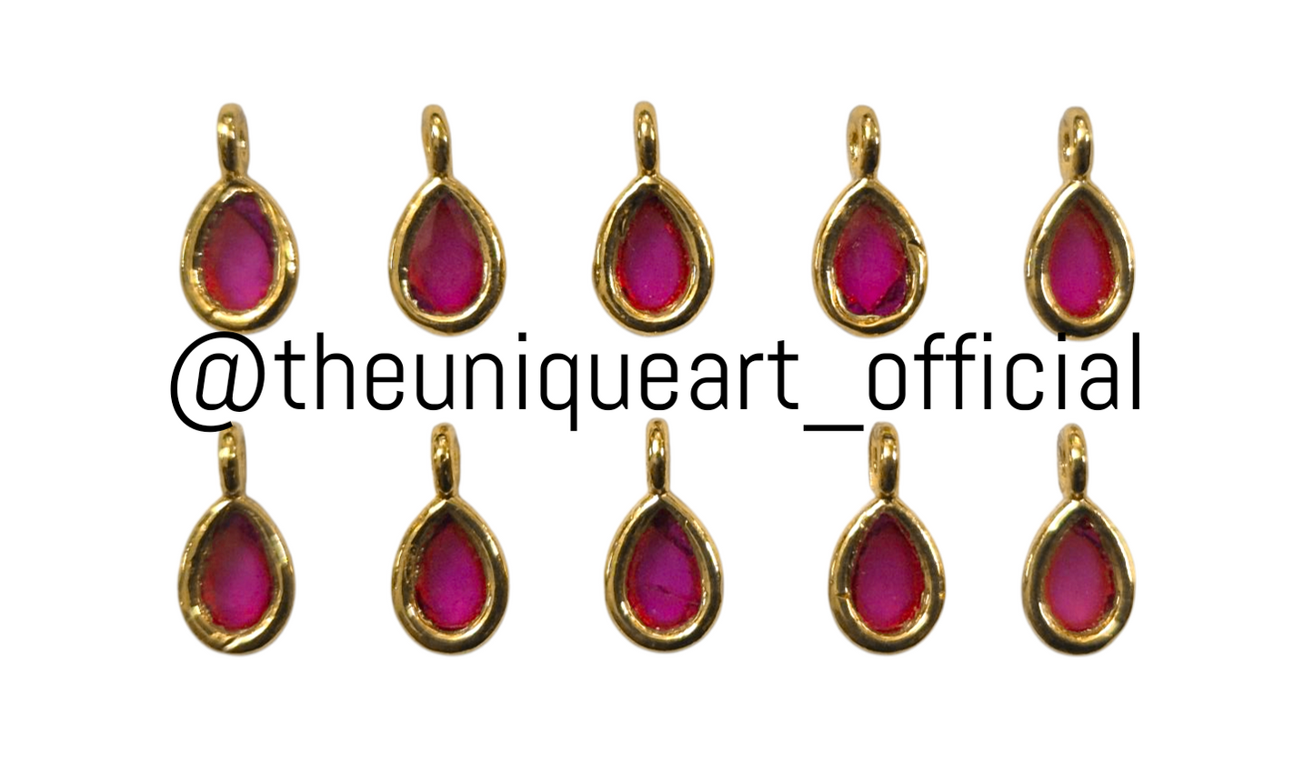 Drop Dark Pink High Quality AD Stone