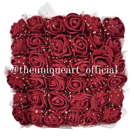 Foam Flower Maroon (12pcs)