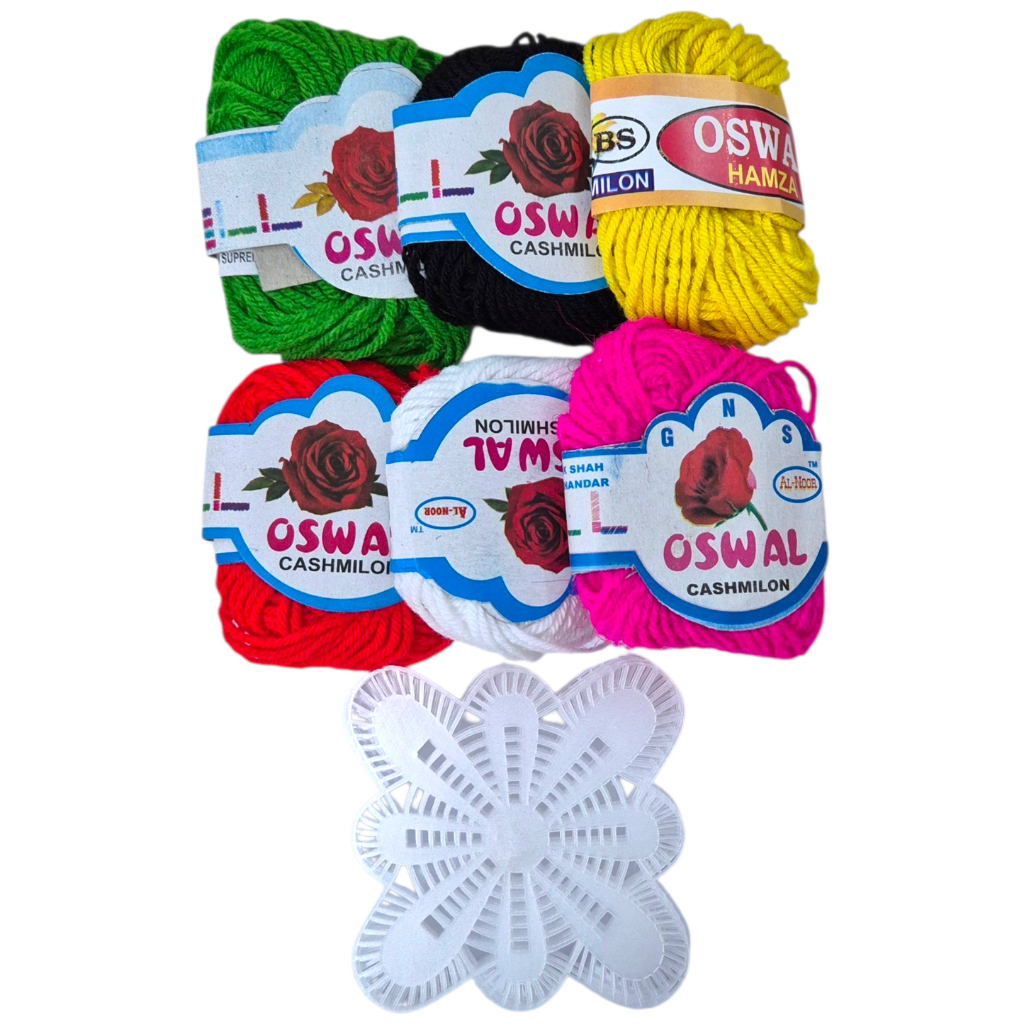 Multi Colour Woolen Pack of 6pcs with Flower Canvas Sheet 6Pcs