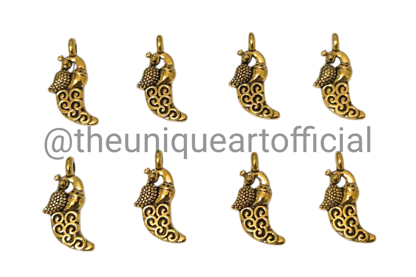 Peacock Small D14 Gold Charm