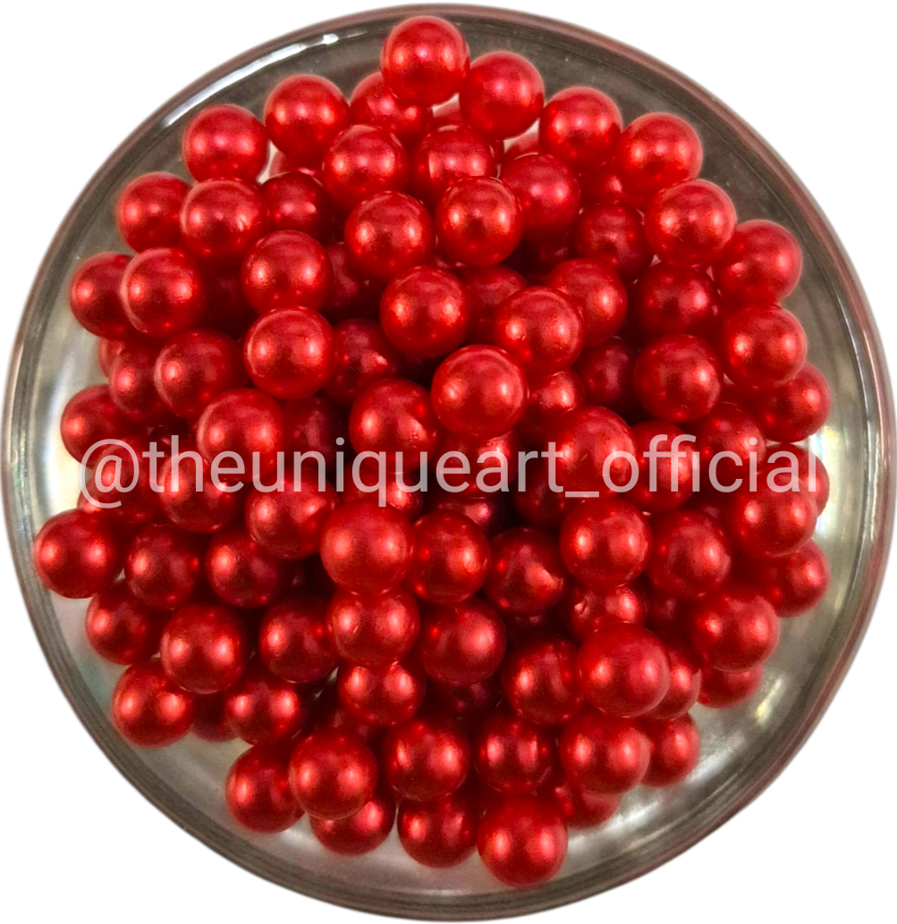 Red High Quality 6mm No Hole Beads