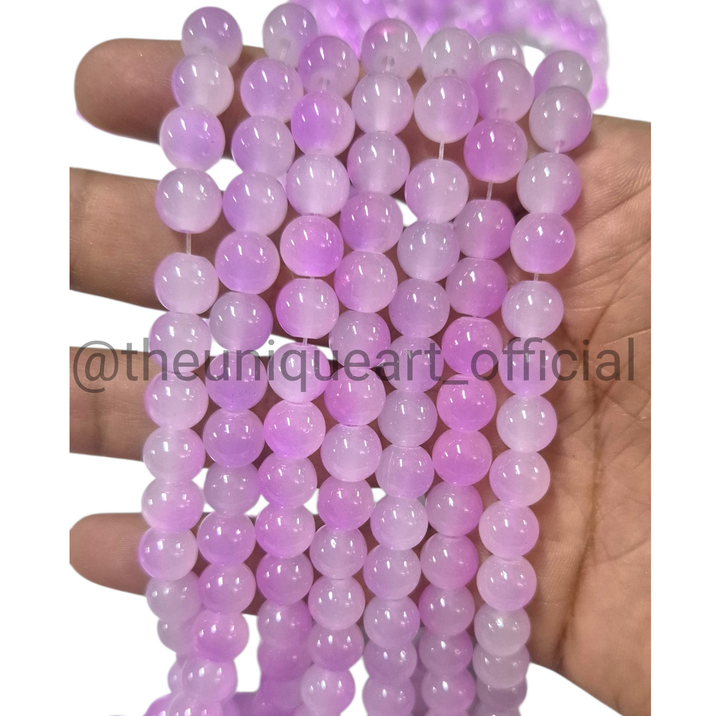 Light Purple+White Jelly Beads 8mm
