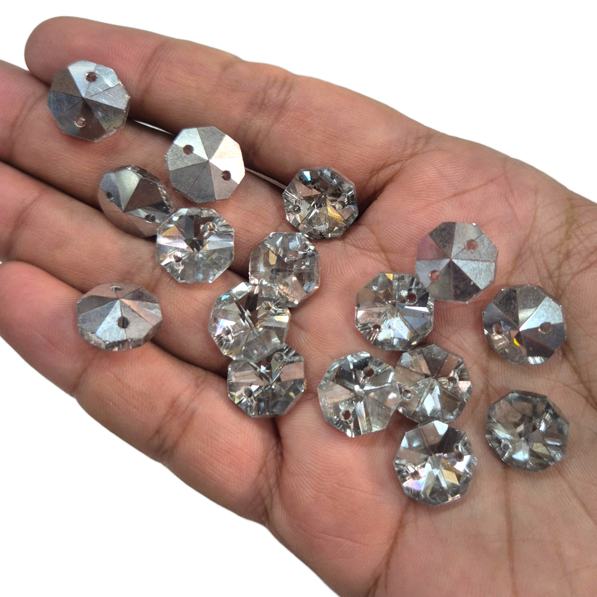 Glass Round Two Hole Crystal Stones(250pcs) 12mm