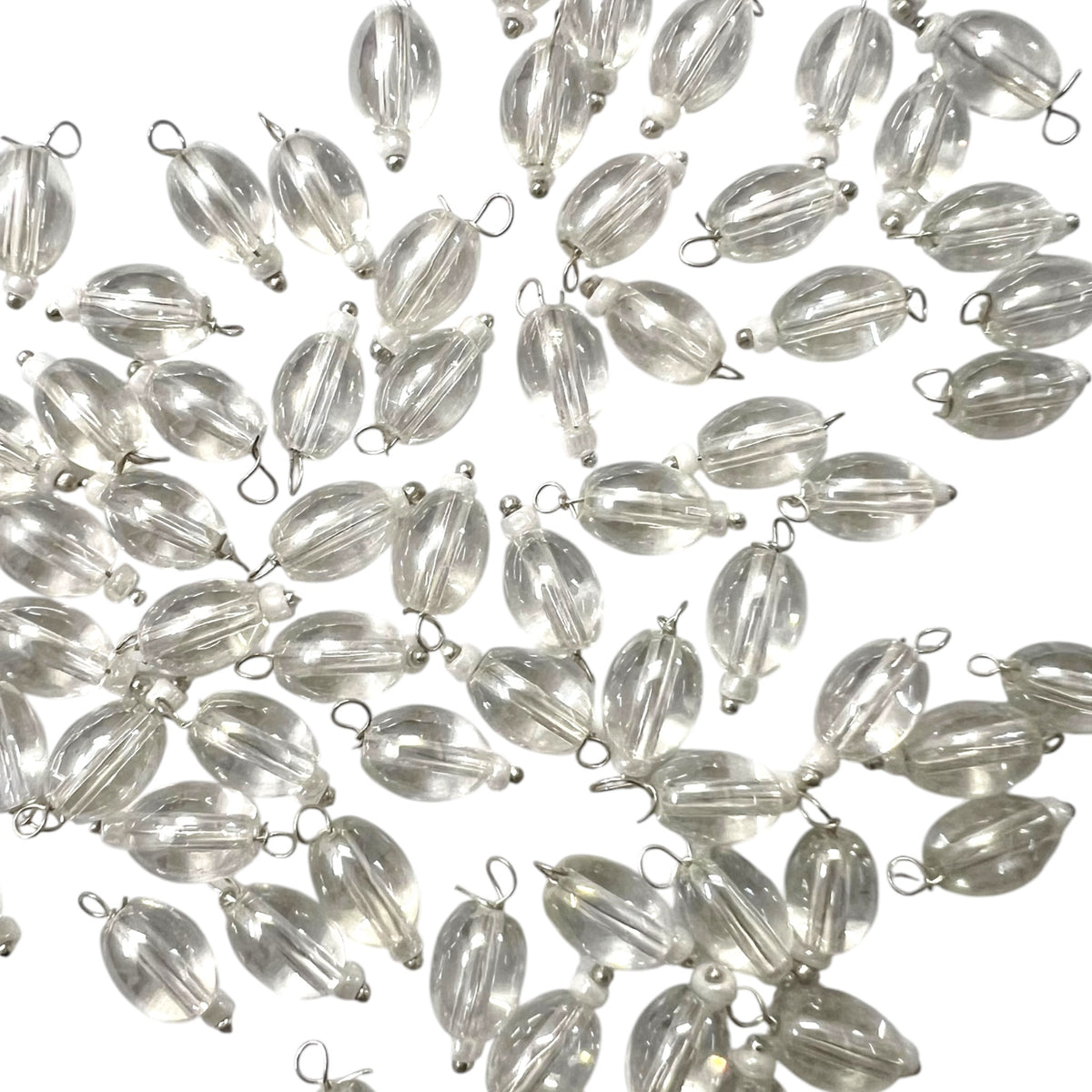 Transparent Oval Hanging Beads 6x8mm for jewellery making