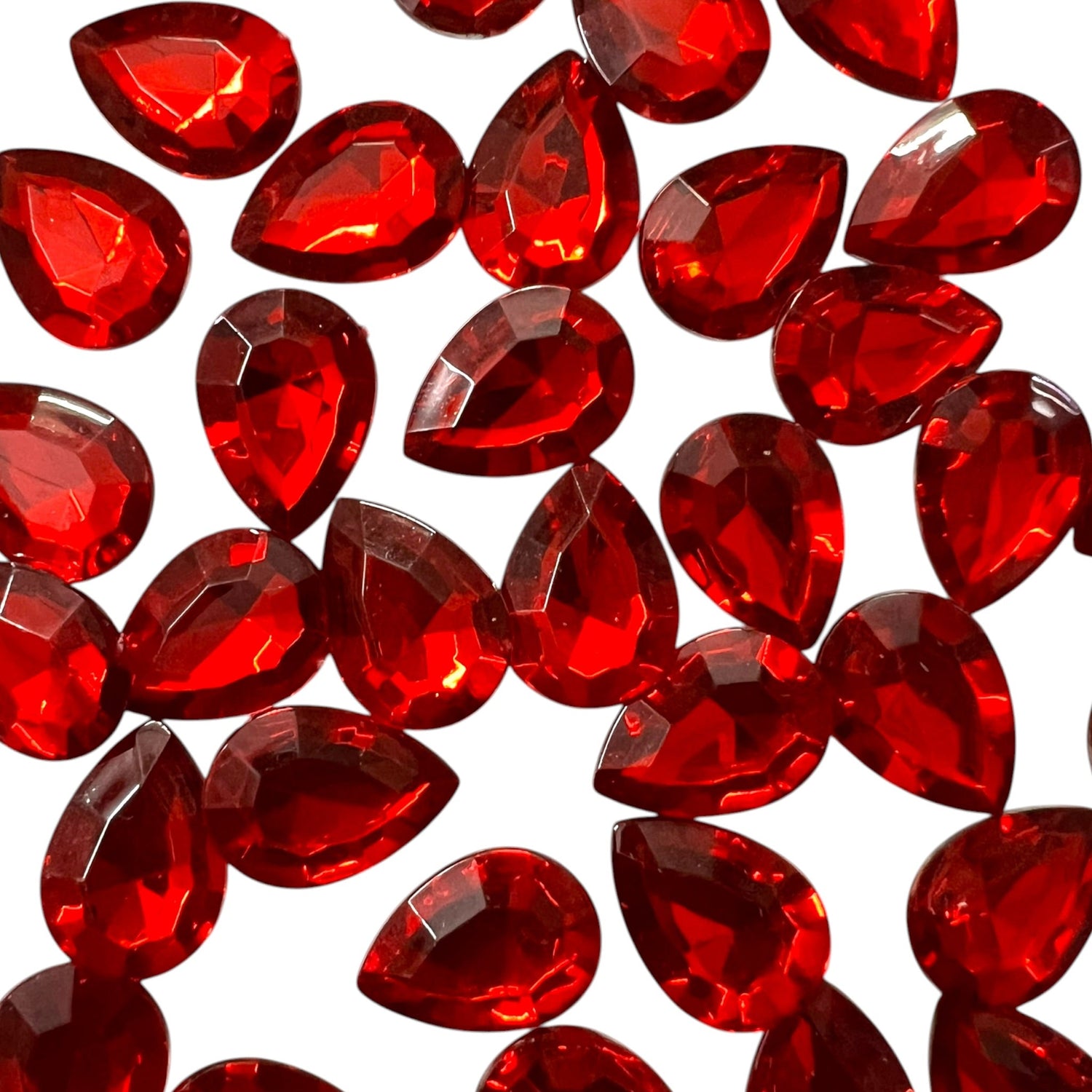 10x14mm teardrop-shaped resin beads in various vibrant colours for jewellery making and Aari embroidery work