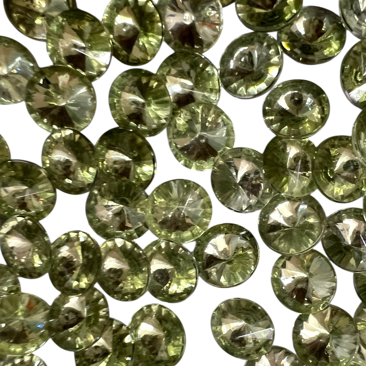 Pack of faceted  psita round acrylic stone beads with shiny crystal-cut edges for jewelry making and craft projects