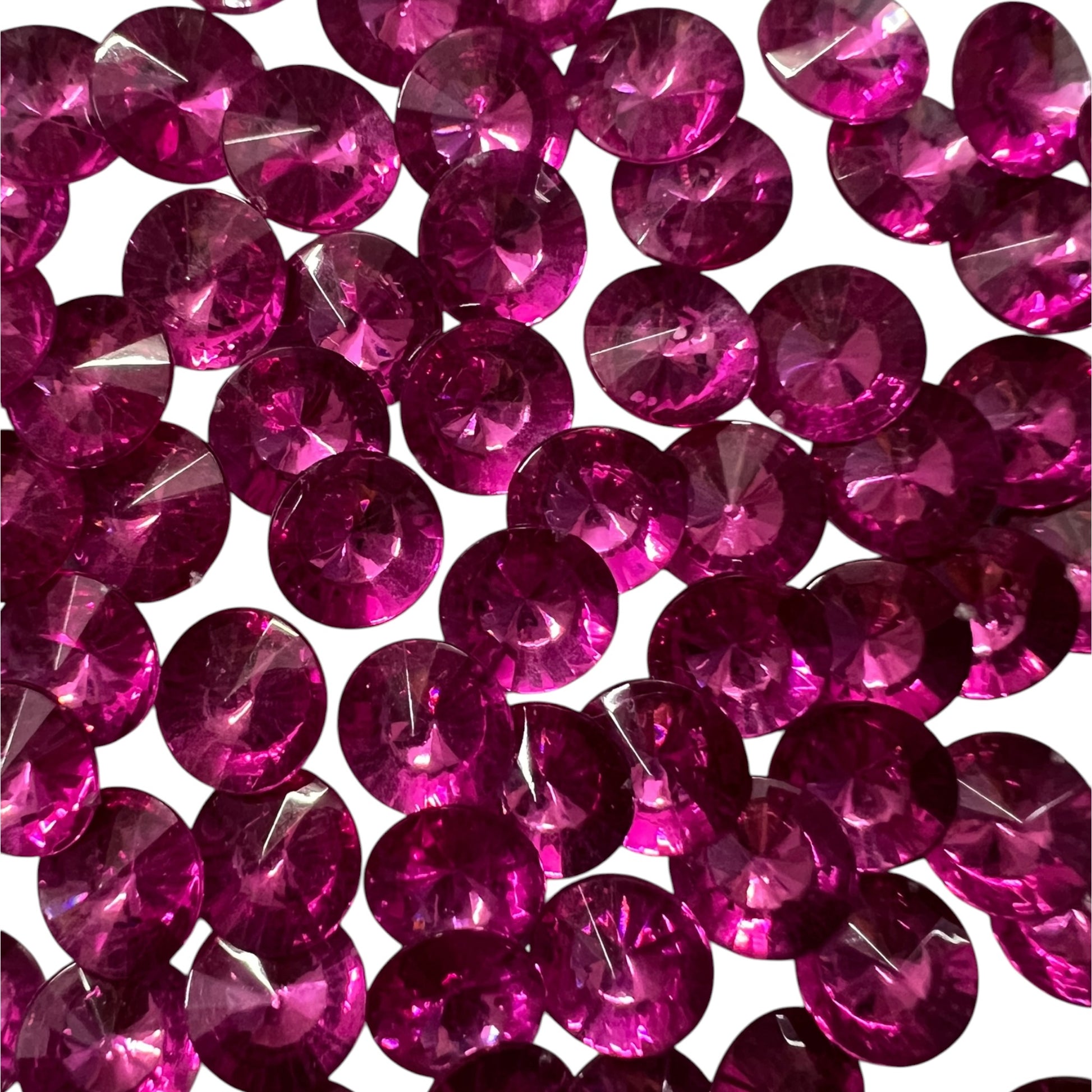 Pack of faceted rani round acrylic stone beads with shiny crystal-cut edges for jewelry making and craft projects