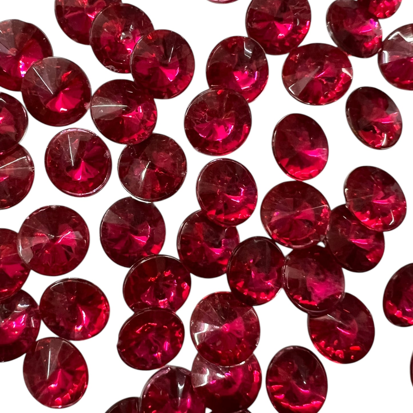 Pack of faceted rani round acrylic stone beads with shiny crystal-cut edges for jewelry making and craft projects