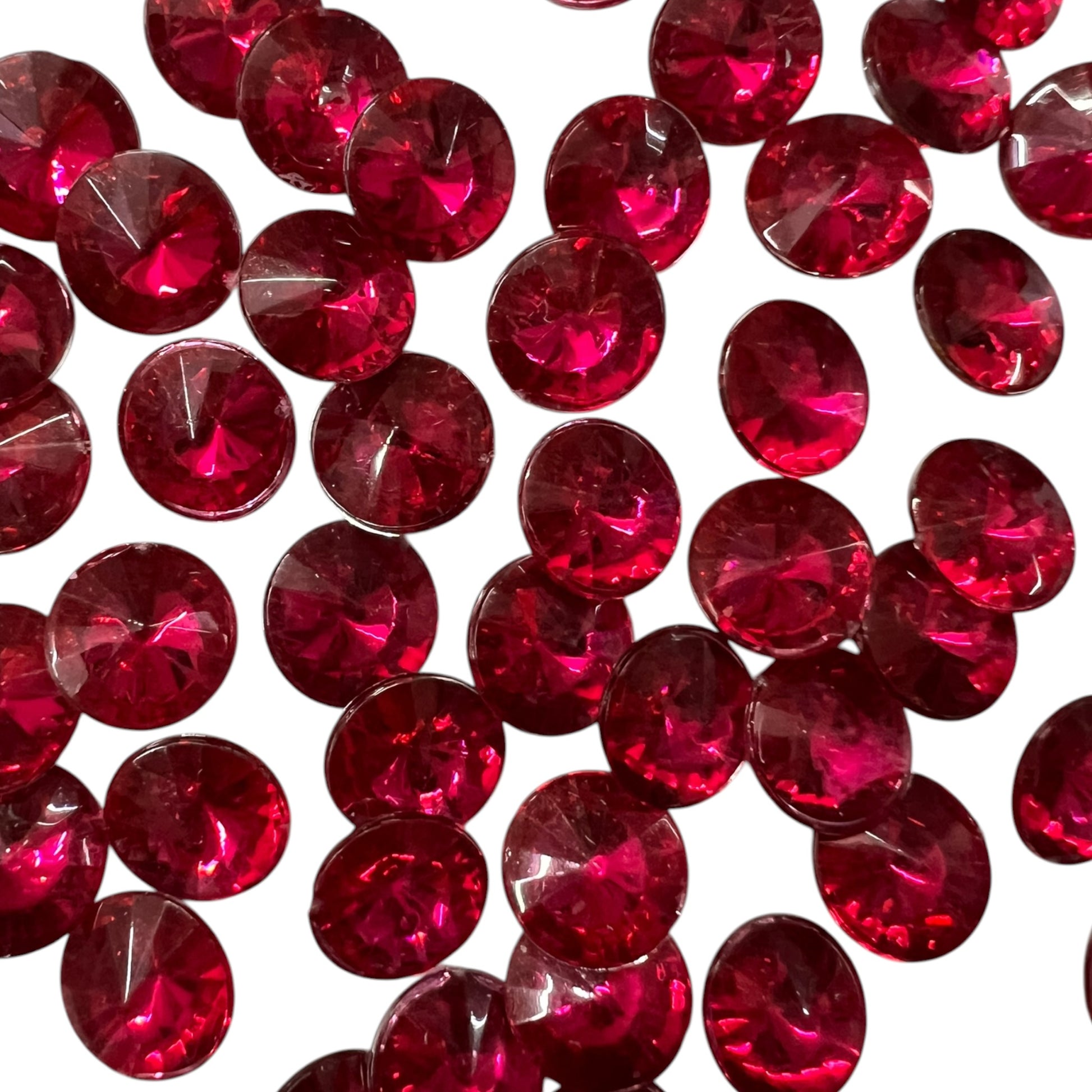 Pack of faceted rani round acrylic stone beads with shiny crystal-cut edges for jewelry making and craft projects