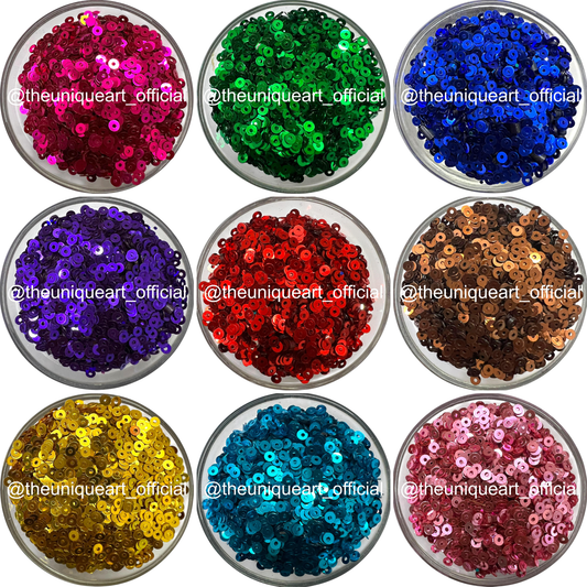 3mm Multicolor Sequins 9 Colour Set (45g) for Jewellery Making, Embroidery & Craft