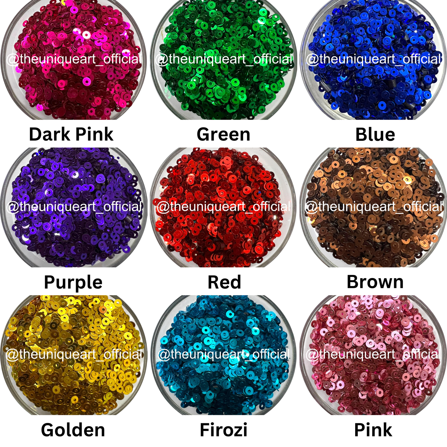3mm Multicolor Sequins 9 Colour Set (45g) for Jewellery Making, Embroidery & Craft